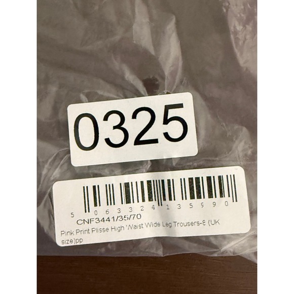 Pretty Little Thing Plisse High Waisted Wide Leg Trousers Pink Purple‎ Print 4 - Picture 11 of 11